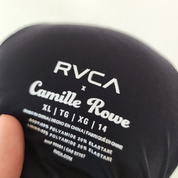 RVCA Camille Rowe Rose  Slide Triangle Bikini Top XL - Picture 6 of 7